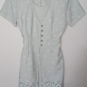Vintage DBY Green Gingham Dress